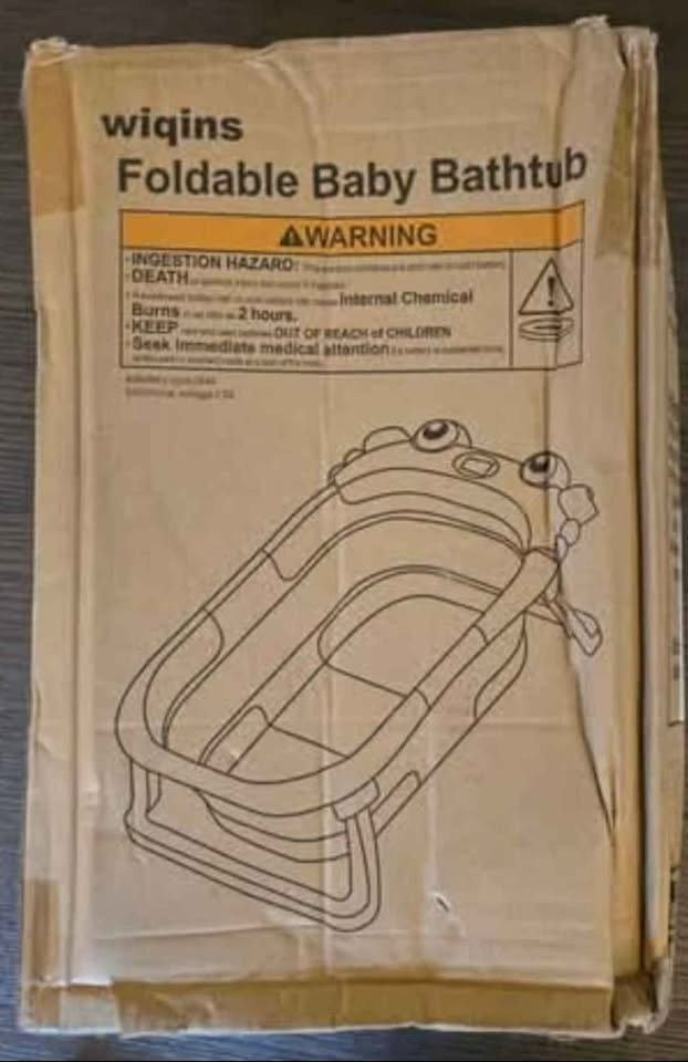 Wiqins Collapsible Baby Bathtub/Newborns with Thermometer and Soft Floating Cush