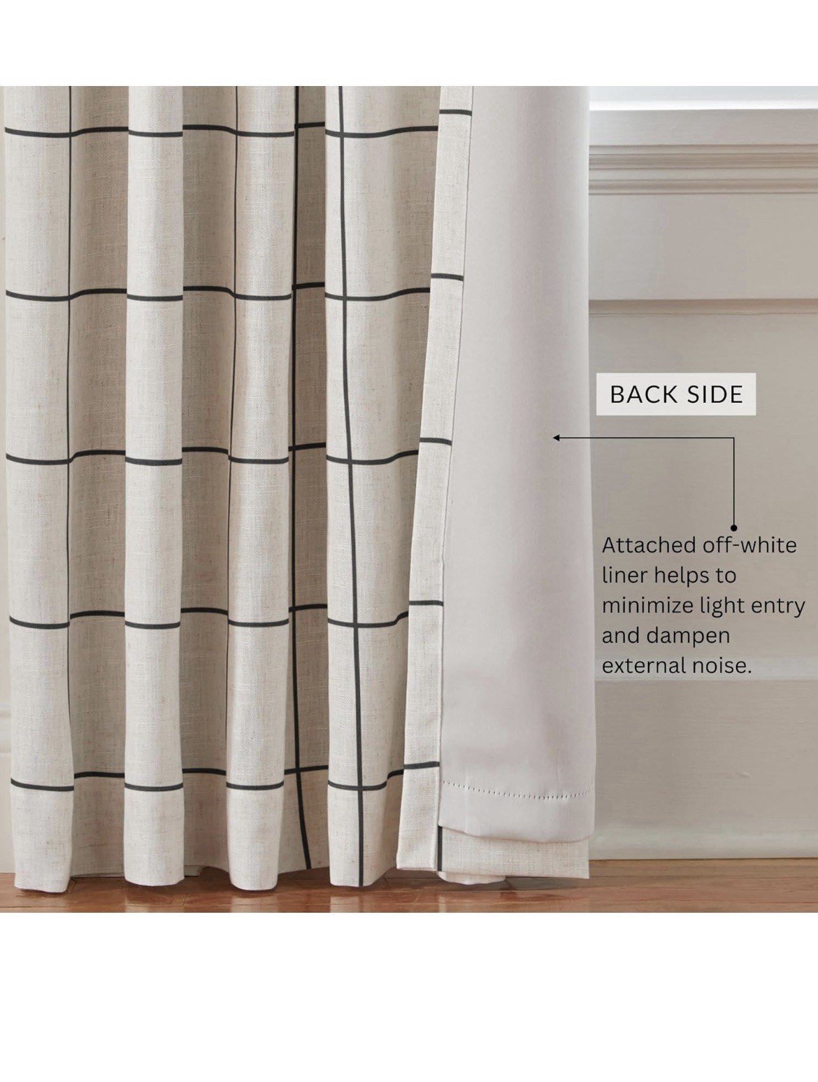 Brighton Windowpane Plaid Blackout Window Curtain 2 panels