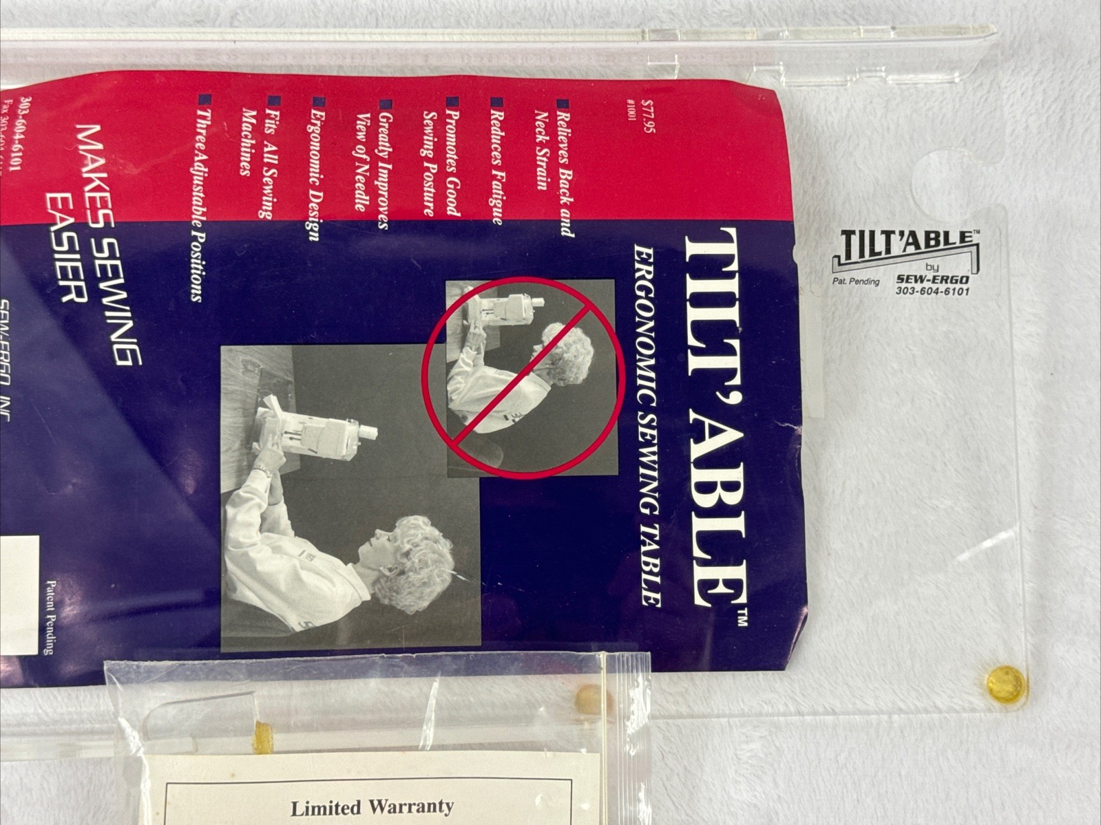 SEW-ERGO Tilt’Able Ergonomic Advantage Sewing Machine Angled Platform Table