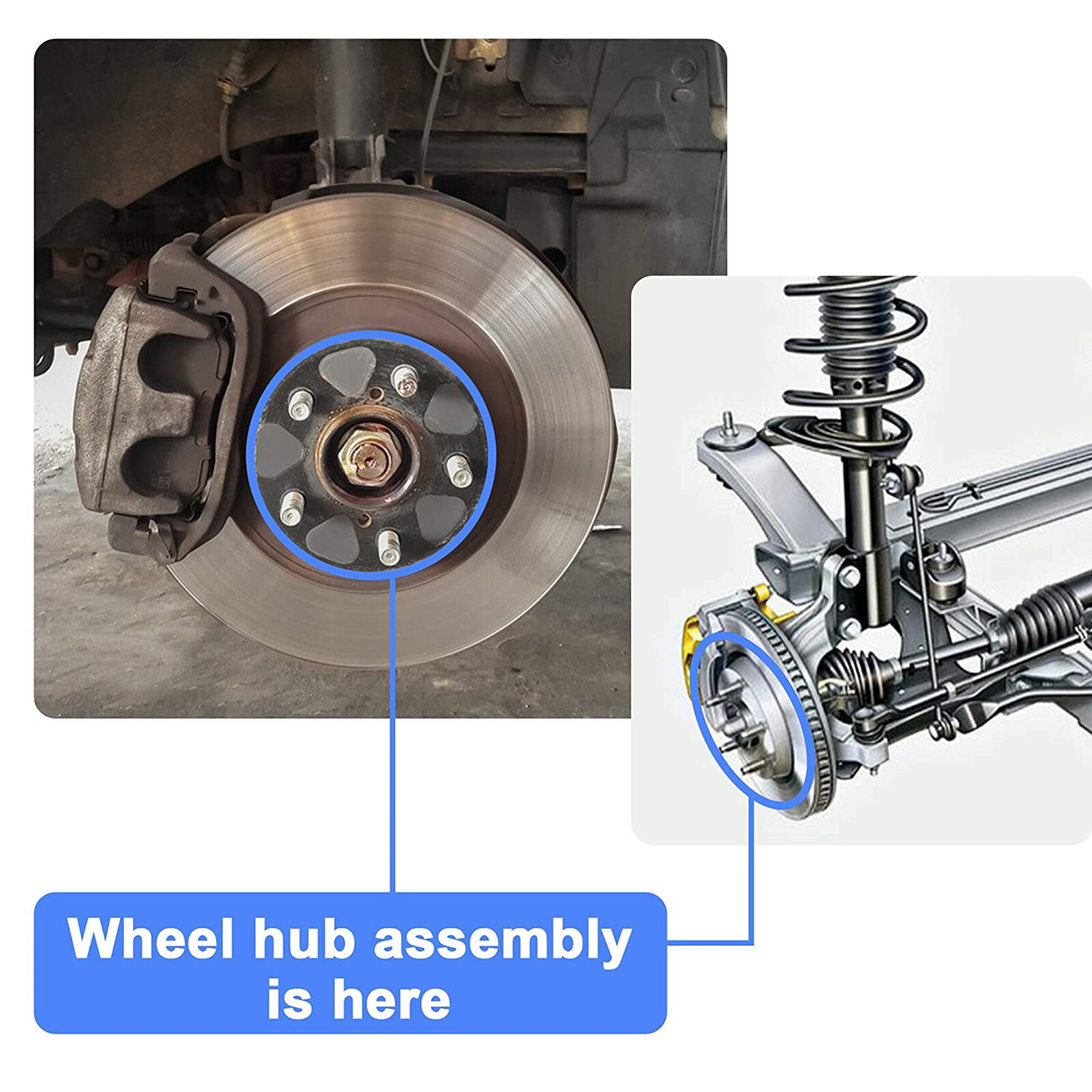 VILOBOS 2 Pack Front Wheel Bearing Hub 4WD Chevrolet GMC Cadillac 6 Lugs w/ ABS