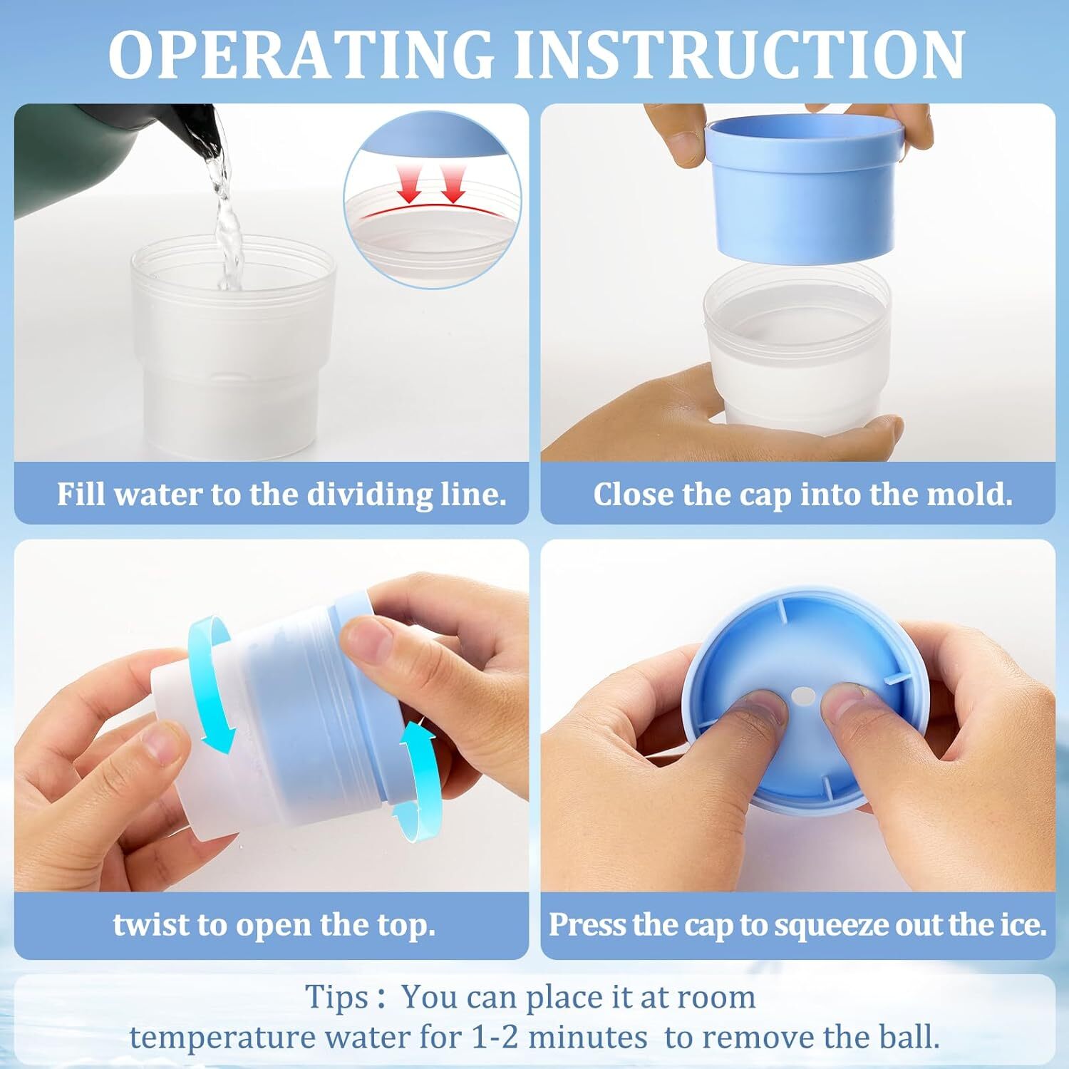 Slow-Melting Stackable Large Ice Cube Mold Maker For Whisky Cocktails Beverage