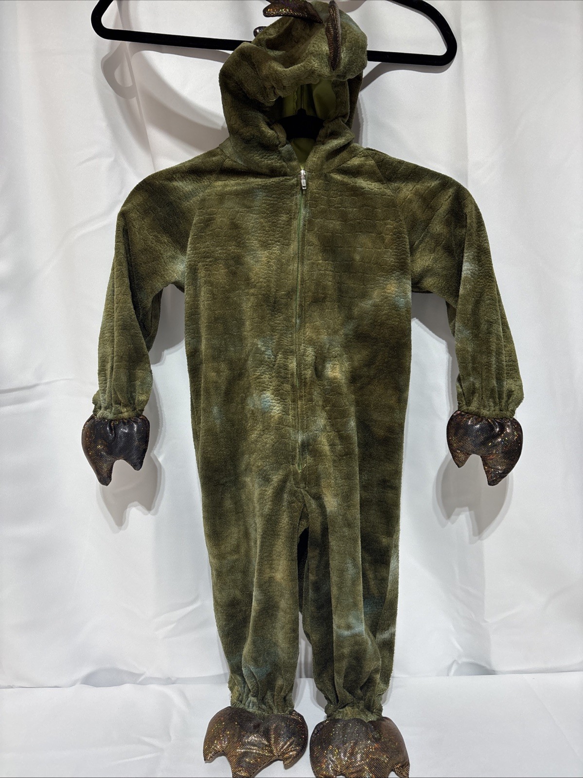 Princess Paradise Toddler dragon costume Full front zip Hood and tail 18M-2yrs.