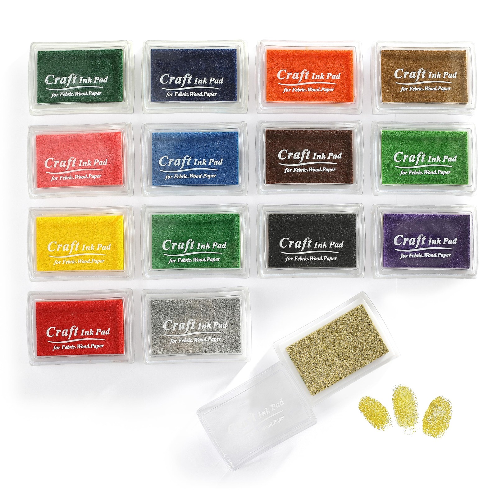 15 Ink Pads in Vibrant Colors for Stamps, DIY Crafts, Card Making, Scrapbooking