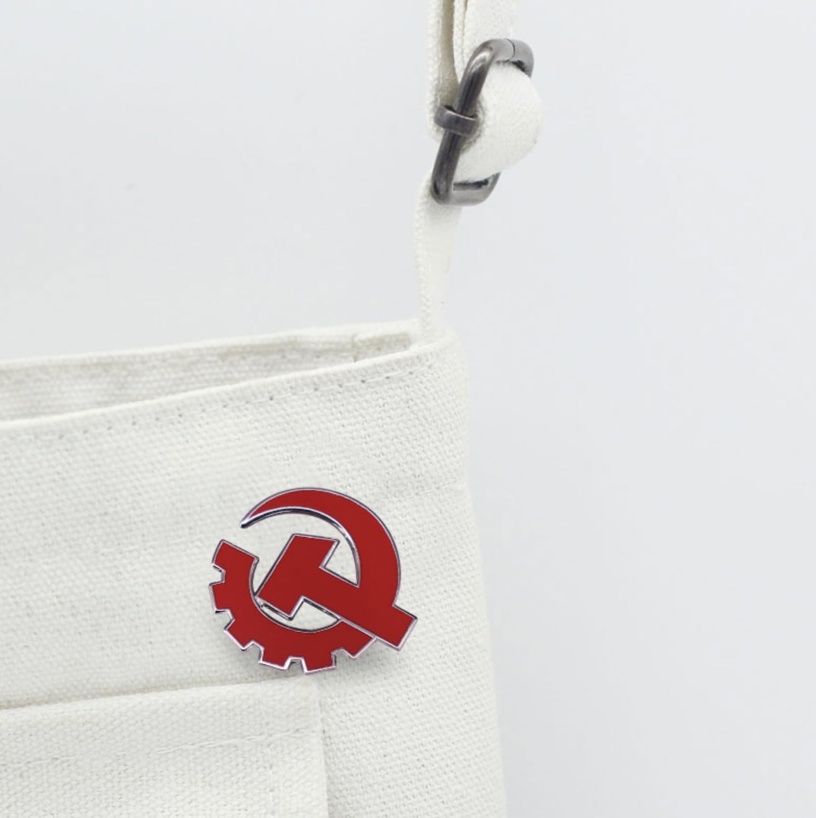 Communist Party USA Logo CPUSA American Hammer Sickle Gear 1.2" Enamel Pin Ba...