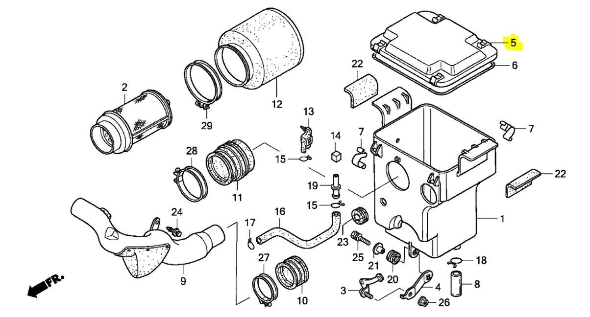 Genuine Honda Air Box Cleaner Housing Lid All 350 Rancher FE FM TE TM TRX350