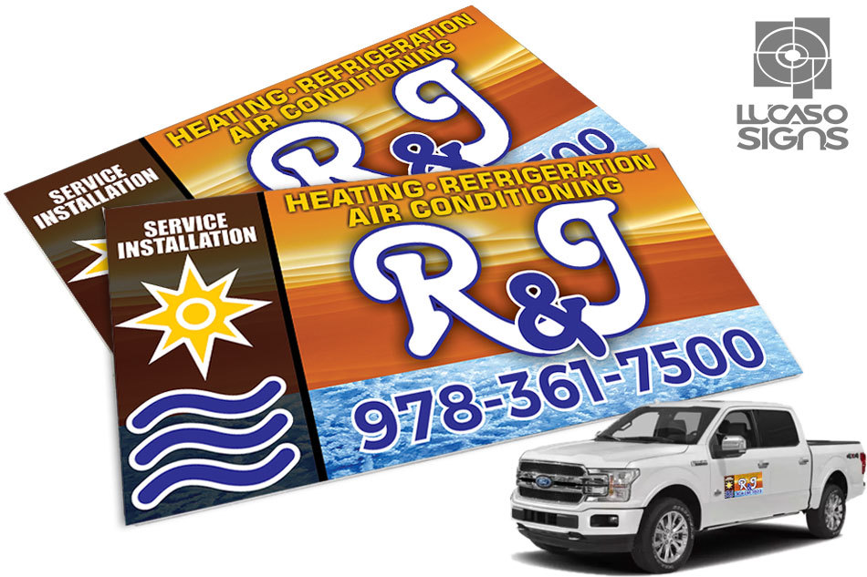 Car Magnets with Custom Graphics Door Signs Outdoor Pair Set 24" X 12" each