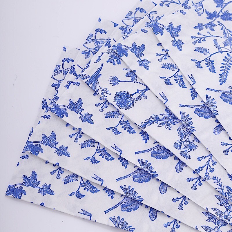 20 White Blue Floral 2 Ply Paper Disposable Dinner Napkins Party Decorations