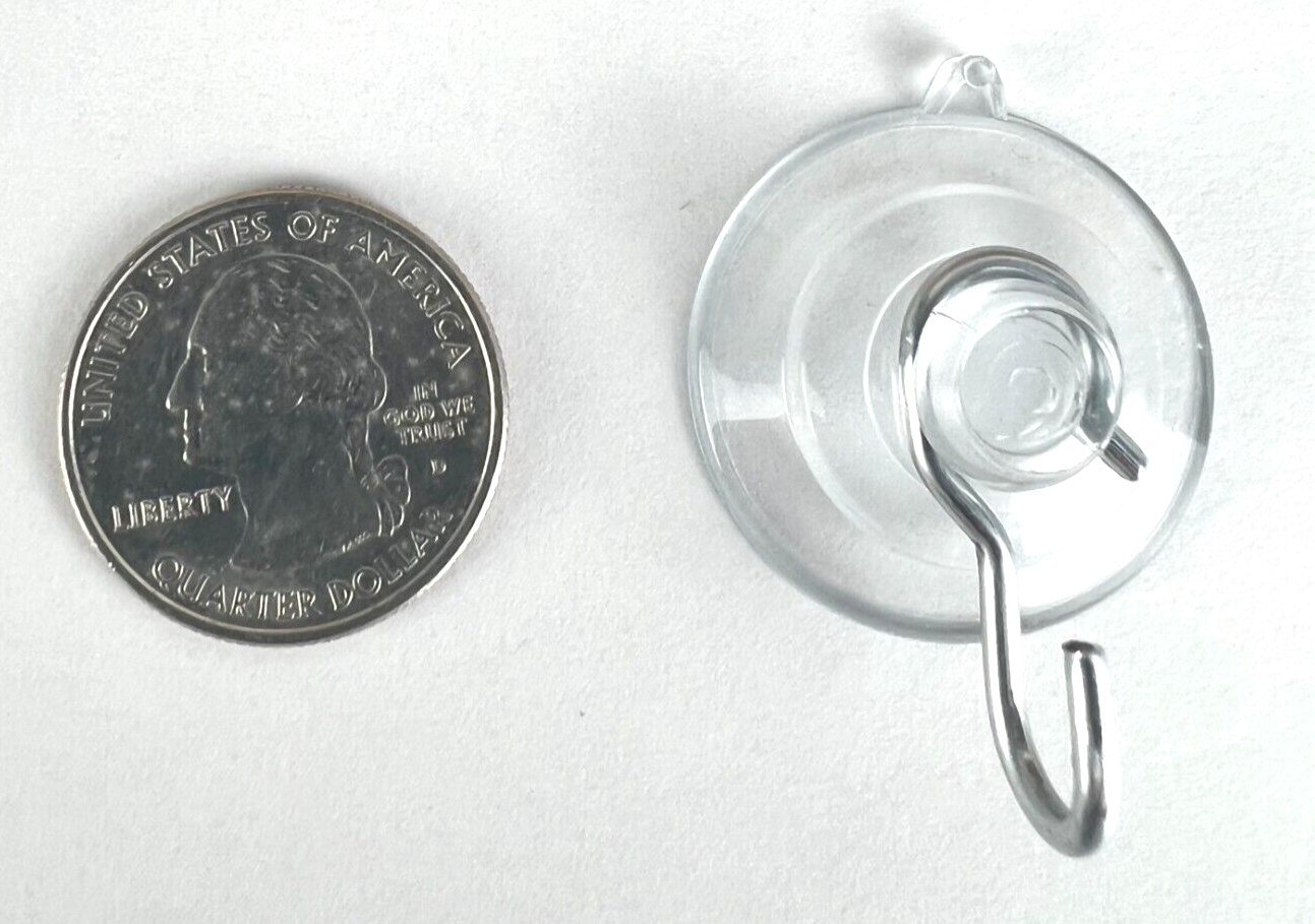 12 Pak Small 1 1/4Inch Pennsylvania Heavy Duty Suction Cup Hooks for Glass