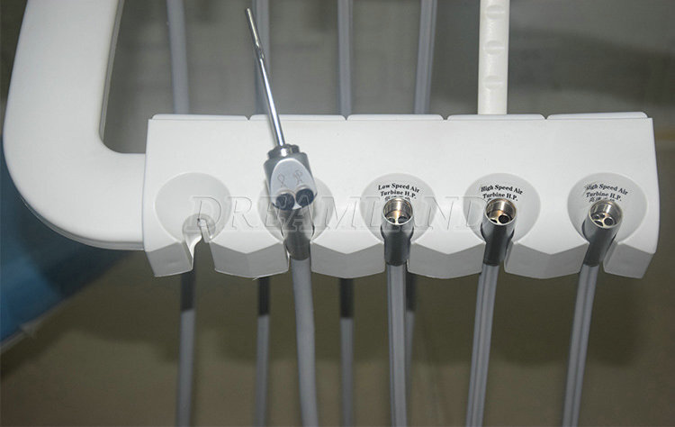 ADJUSTABLE MEDICAL DENTAL CHAIR WITH STOOL COMBINATION BLUE Hard Leather