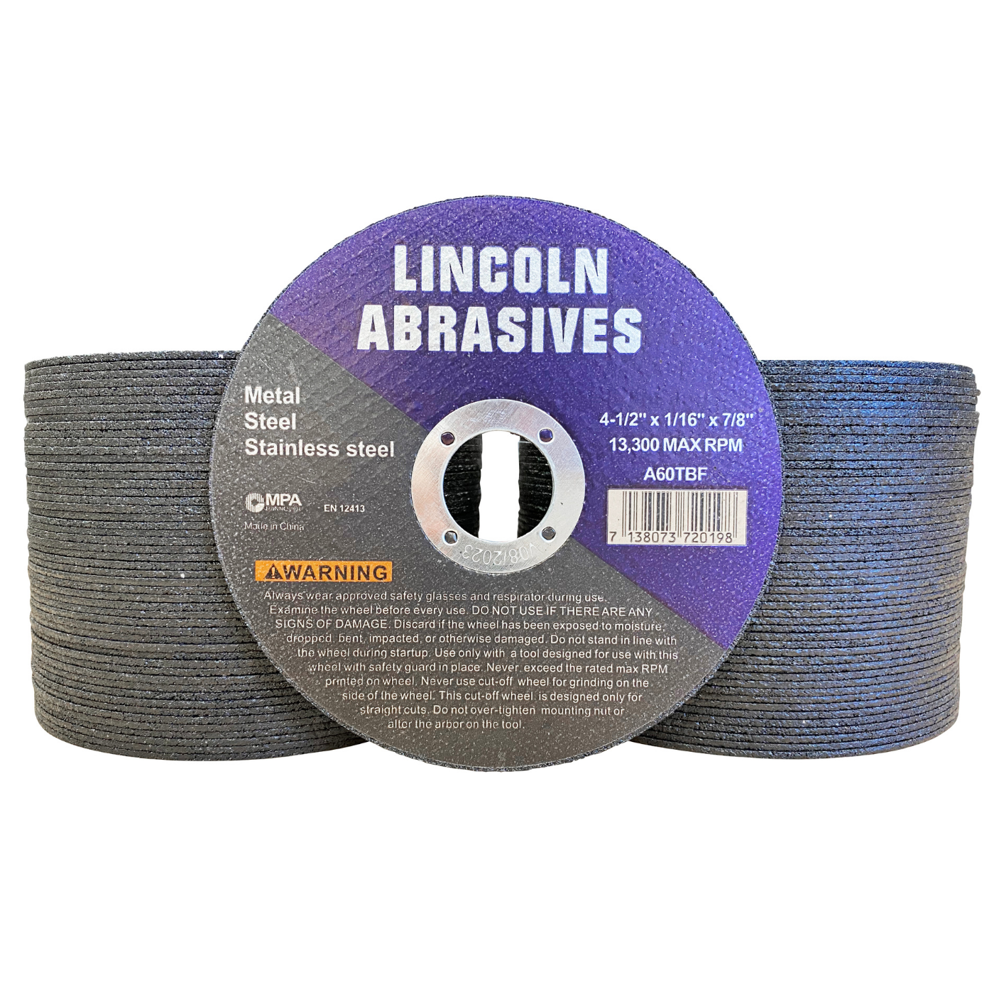 100-Pack 4-1/2" x 1/16" x 7/8" Cut-off Wheels Stainless Steel Metal Cutting Disc