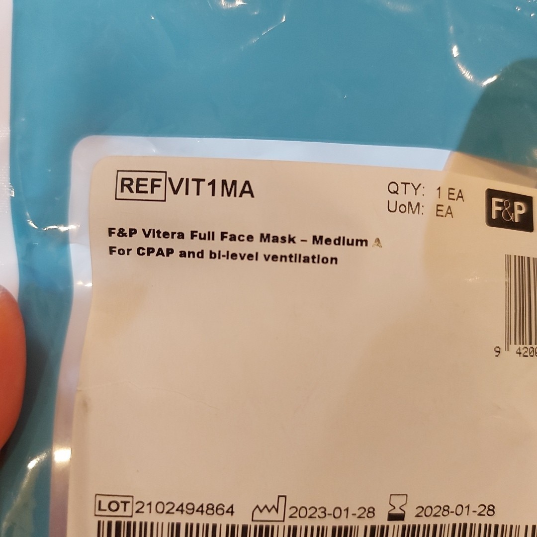 F&P Vitera Fit Pack Full Face with Medium Cushion Adjustable Headgear Sleep Aid