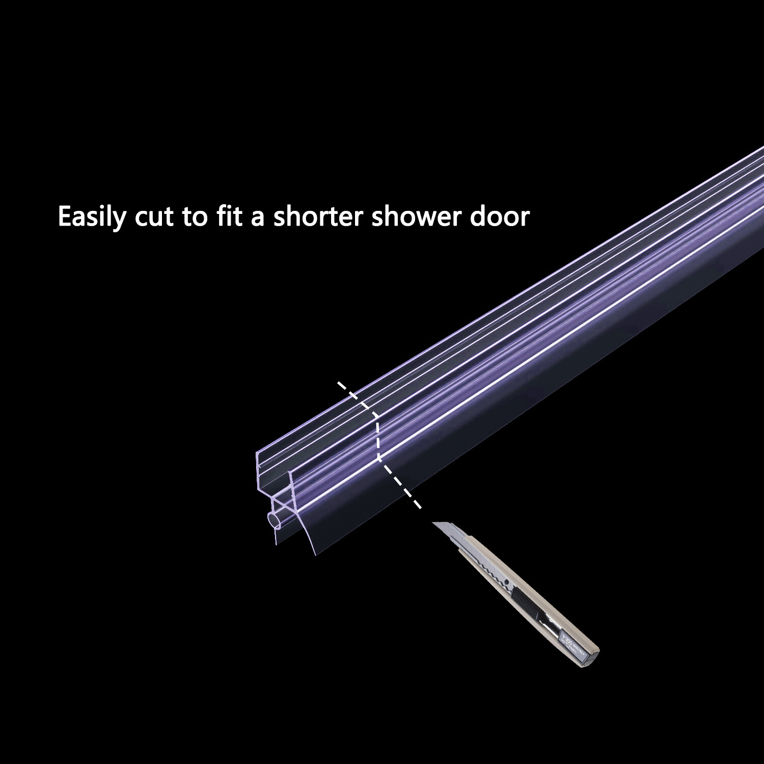 2-Pack Shower Door Bottom Seal Plastic Strips 36" Length Glass Door Seal Strip