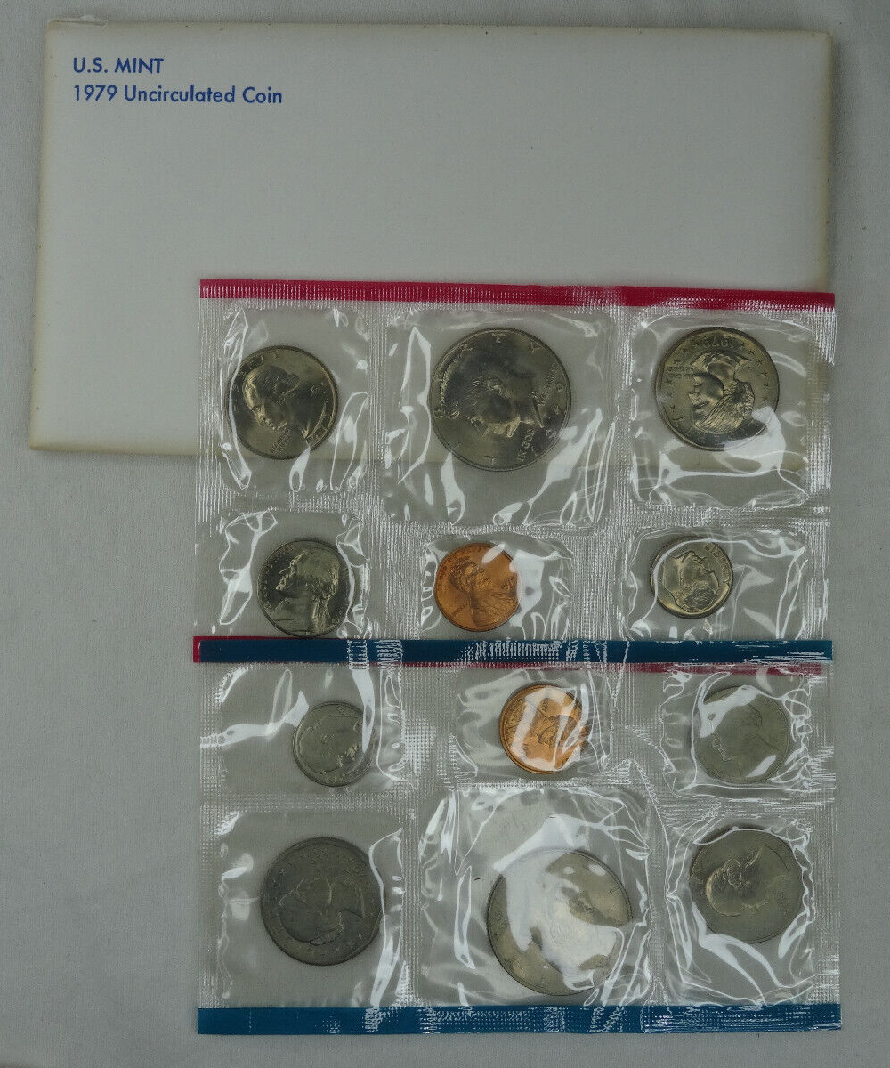 1970-1979 Lot of 10 US Mint P & D Sets Decade 118 Coins Original Mint Envelopes