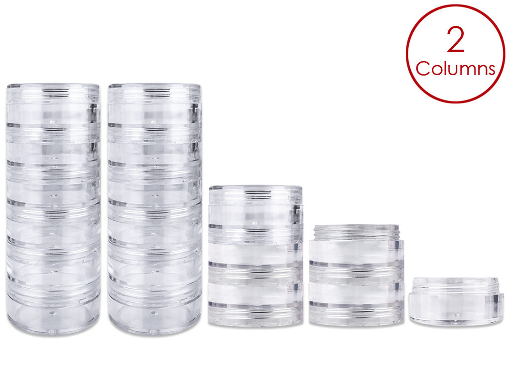 12 Pieces 10G/10ML Acrylic Stackable Clear Round Container Jar with Screw Cap