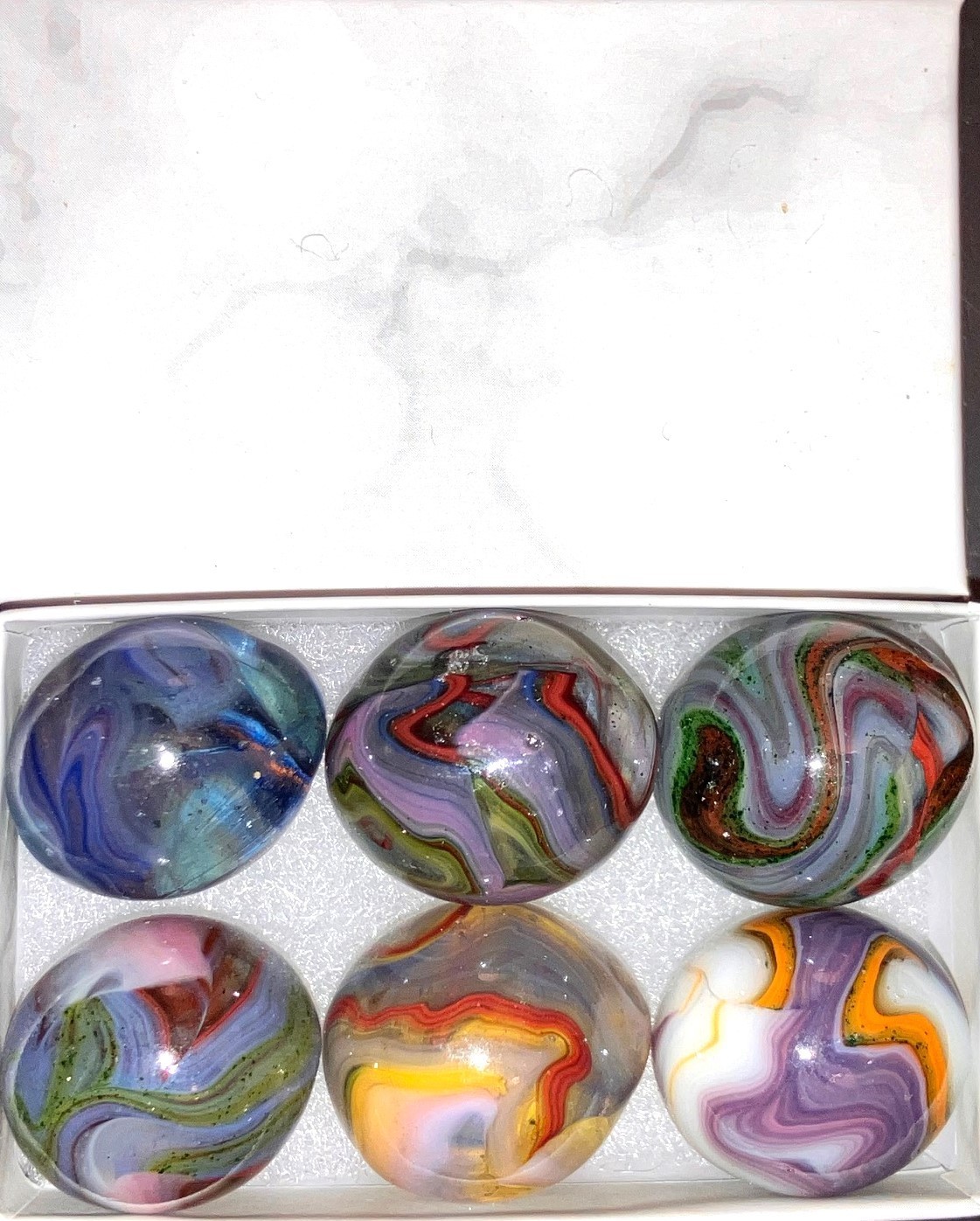 6 Jabo & D.A.S. Easter Eggs Marble Ingots Box Set Egg Marbles Purple Set B