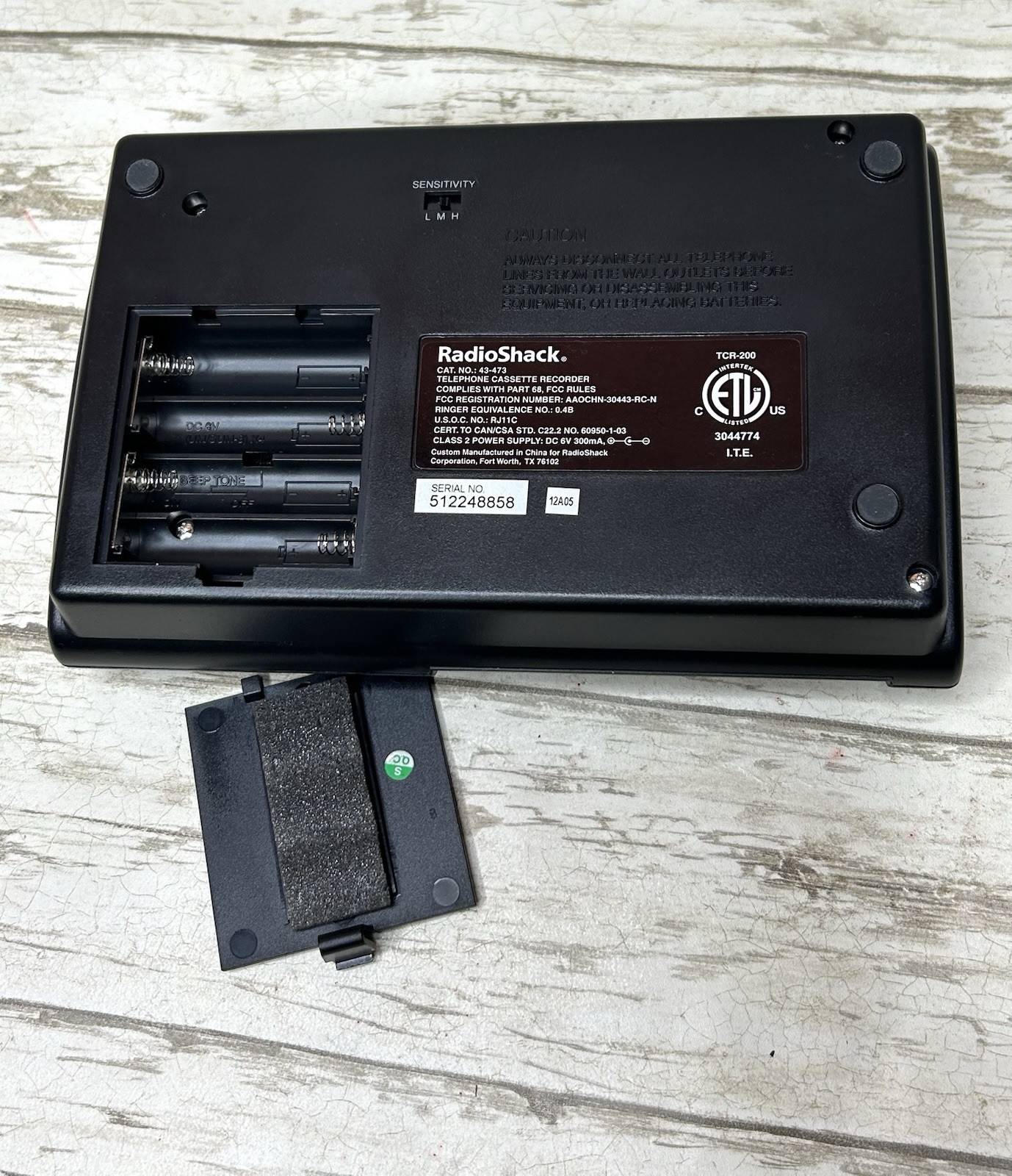 Radio Shack Telephone Voice- Activated Cassette Recorder #TCR-200 Tested Works