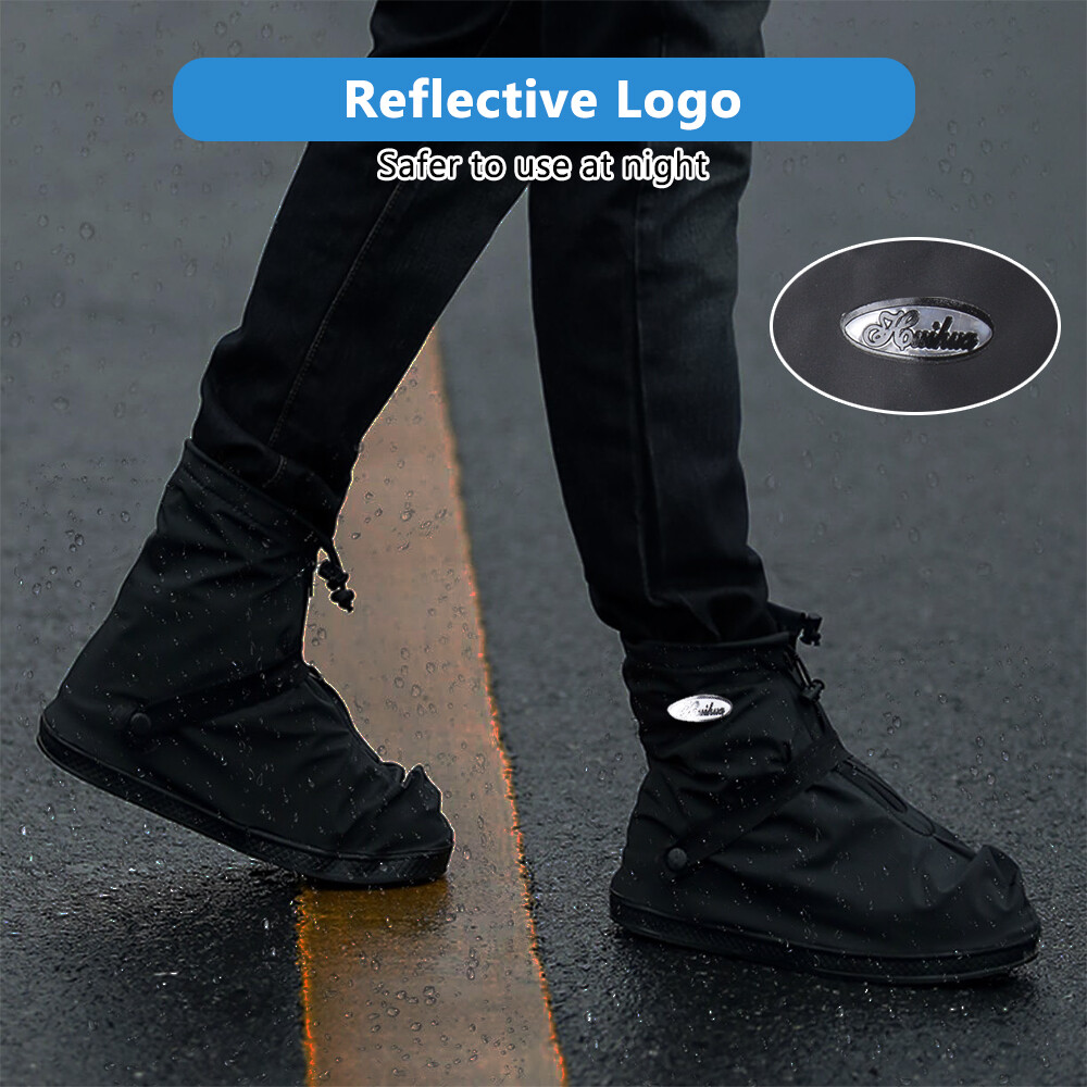 Reusable Waterproof Rain Shoe Covers Boot Non Slip Overshoe Zipper Men Women