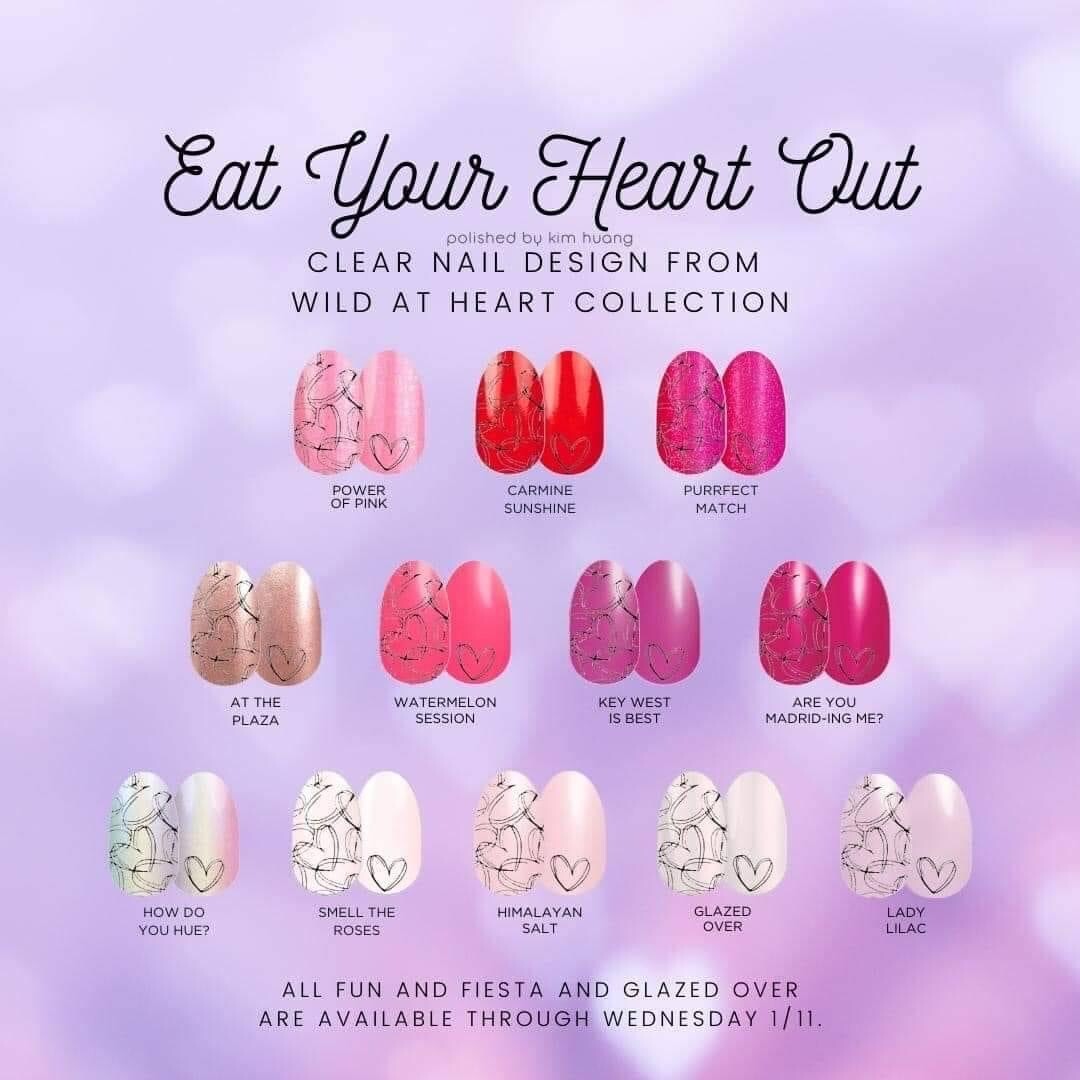 ❤️🦄 *COLOR STREET* Red Pinks Silver glitter valentine heart nail strips NEW HTF