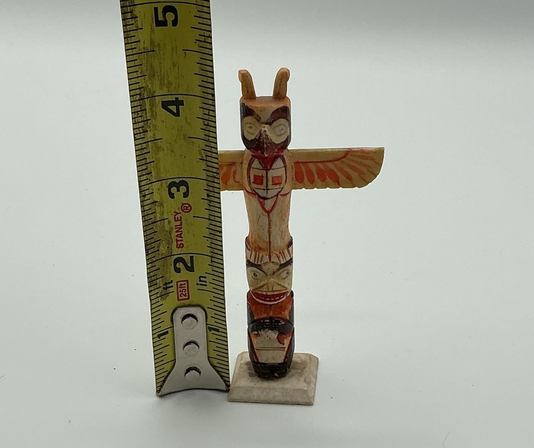 Original Hand Carved Totem; Early 1900's; Miniature 4.5"