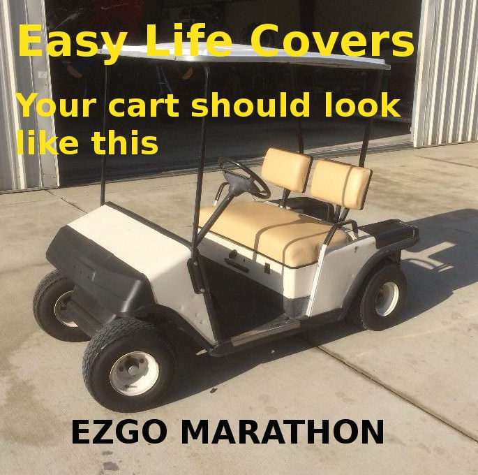 #59 **OEM** EZ-GO MARATHON Golf Cart Custom Front Seat Covers Set Staple On DIY