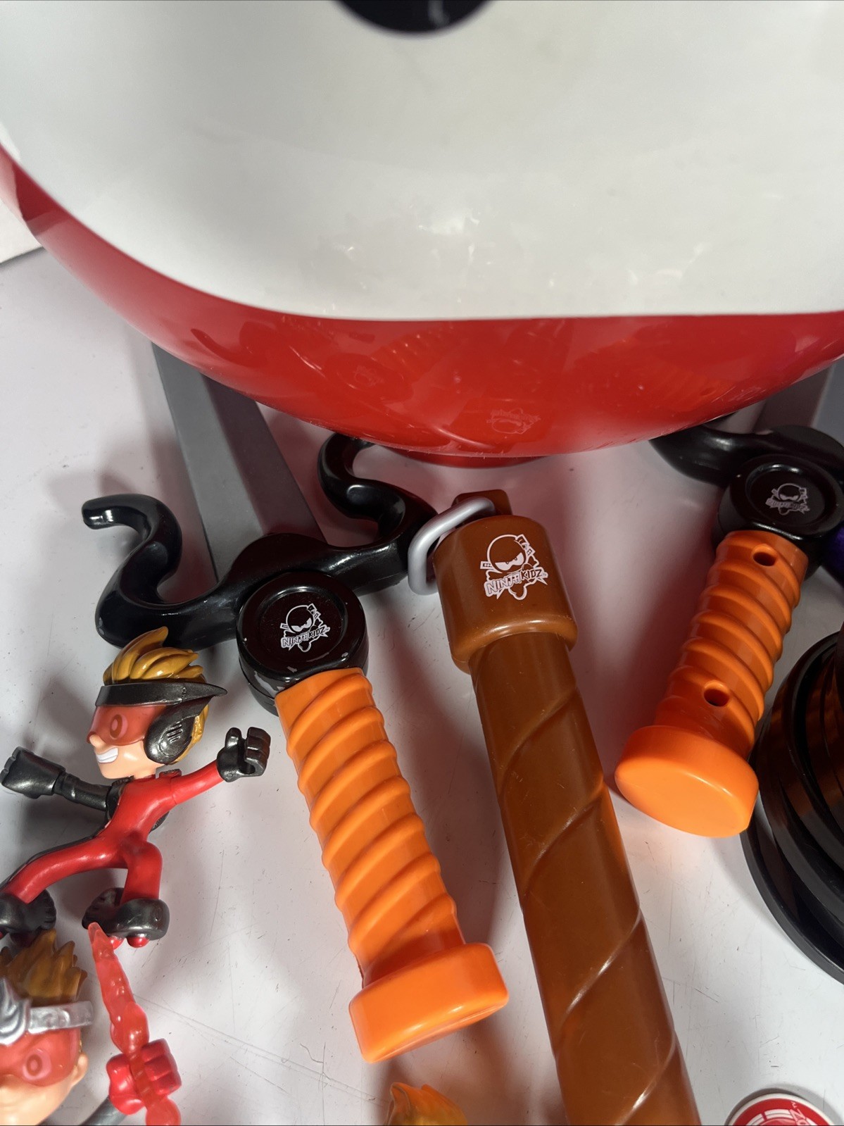 Ninja Kidz Lot Giant Mystery Ball Toy Purple/Red Case Figures Costume Mask Belt