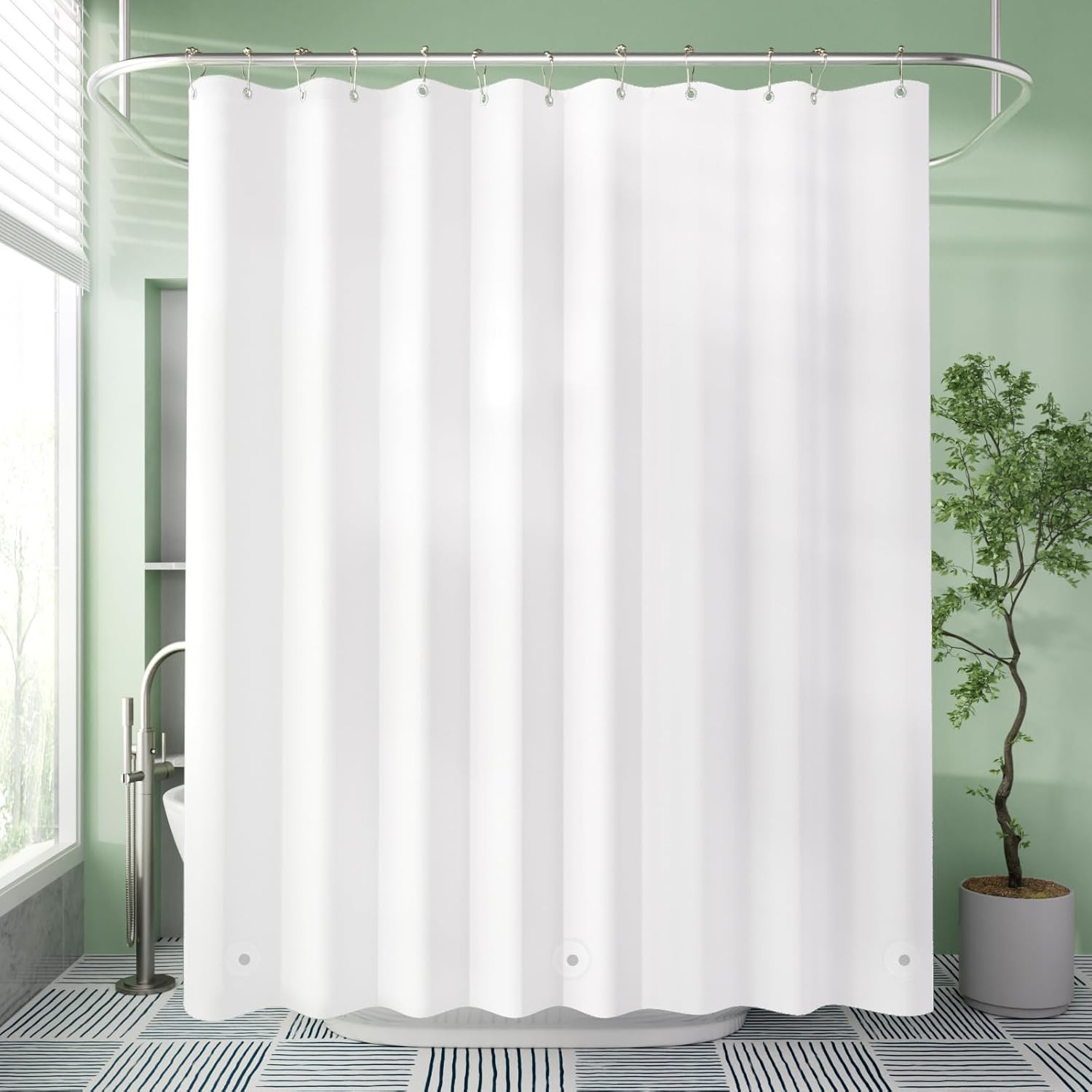 Extra Long Shower Curtain Liner, White Shower Curtain Liner 84 Inches Long, 72X8