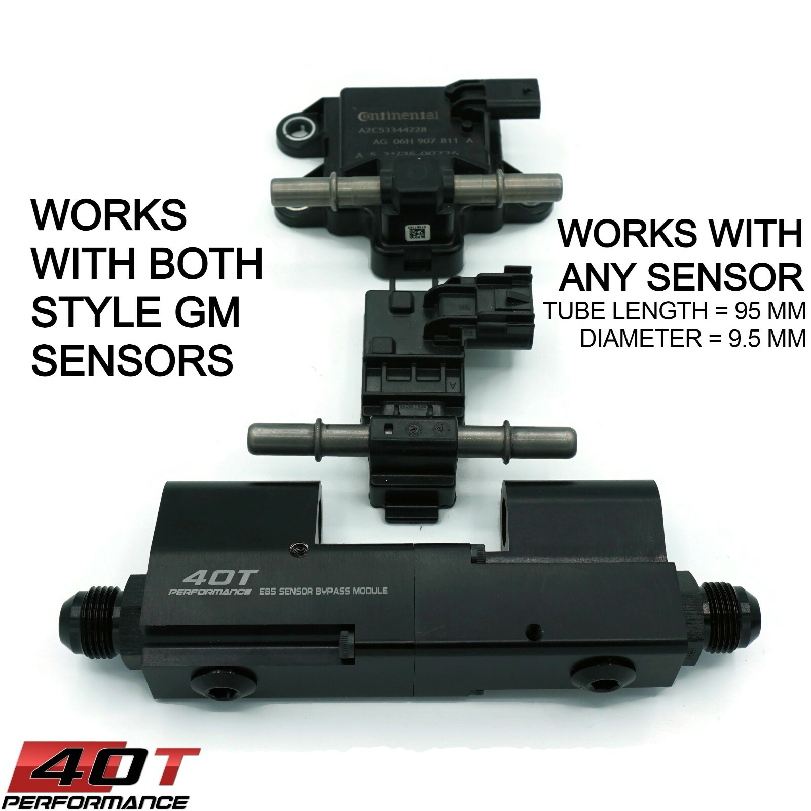 E85 Flex Fuel Sensor Mount Bypass KIT SOLID BILLET 6AN 8AN Splitter GM AEM