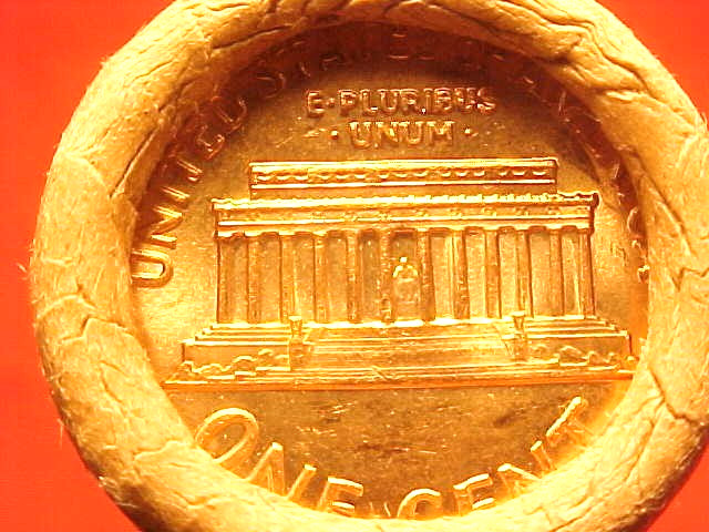 1972-S OBW ORIGINAL BANK WRAPPED ROLL UNCIRCULATED MEMORIAL LINCOLN CENT PENNIES