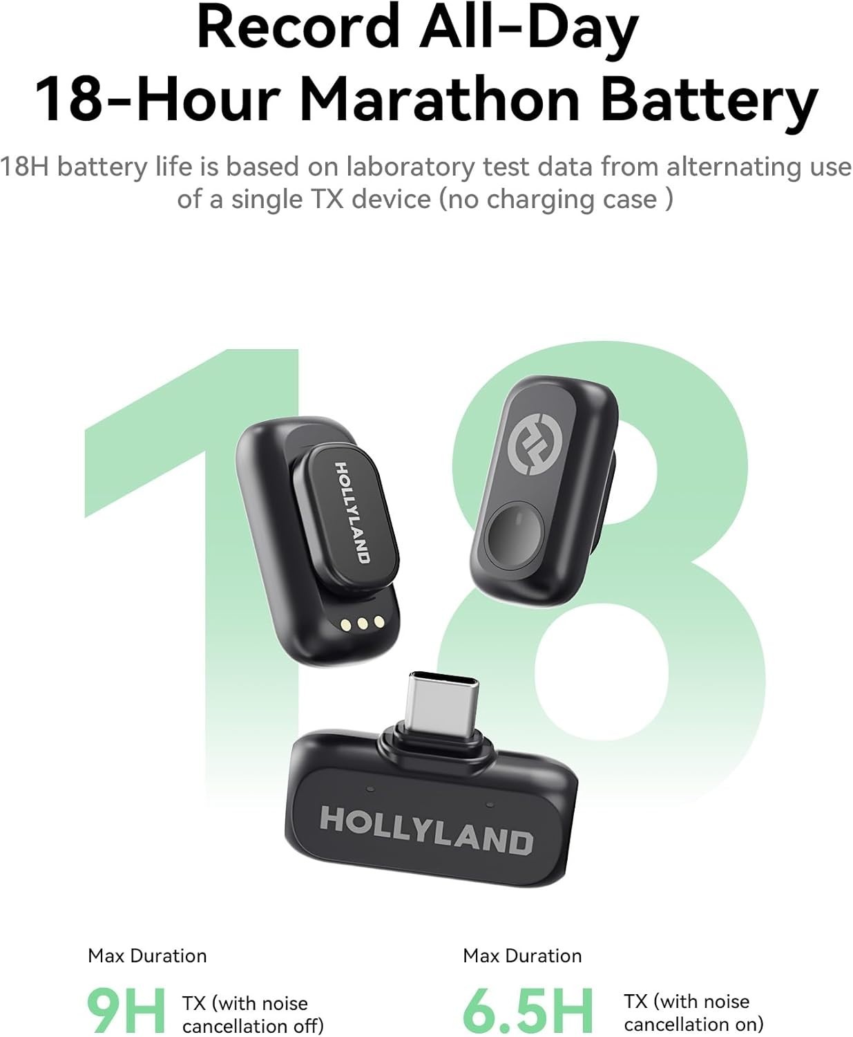 Hollyland Lark A1 Wireless Microphone for iPhone 15/16 & Android, 48kHz/24-bit