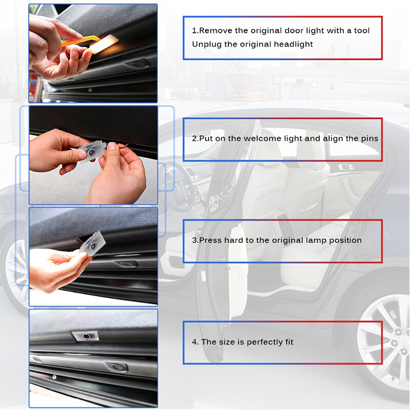 2x LED Car Door Courtesy Projector Puddle Lights HD For Chrysler 300 2005-2021