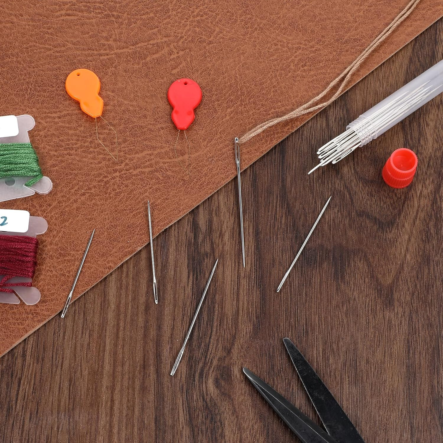 30 PCS Leather Needles for Hand Stitching Large Eye Sewing Needles Heavy Duty 5