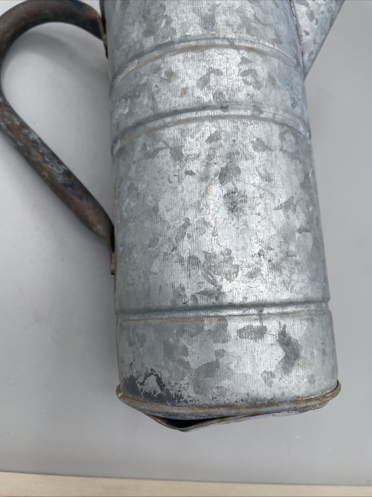 Antique Galvanized Metal Watering Bucket