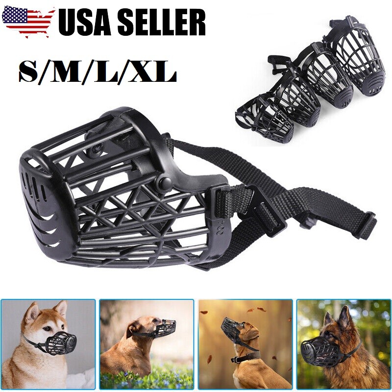 Dog Pet Basket Muzzle Mouth Cover Mesh Cage NoBarking Anti Bite Biting Chewing
