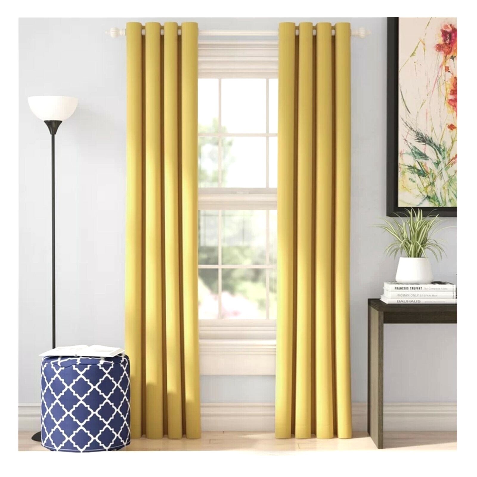 Heavy Thick Solid Grommet Panel Window Curtain Drapes Blackout 2 PC & 2 Tiebacks