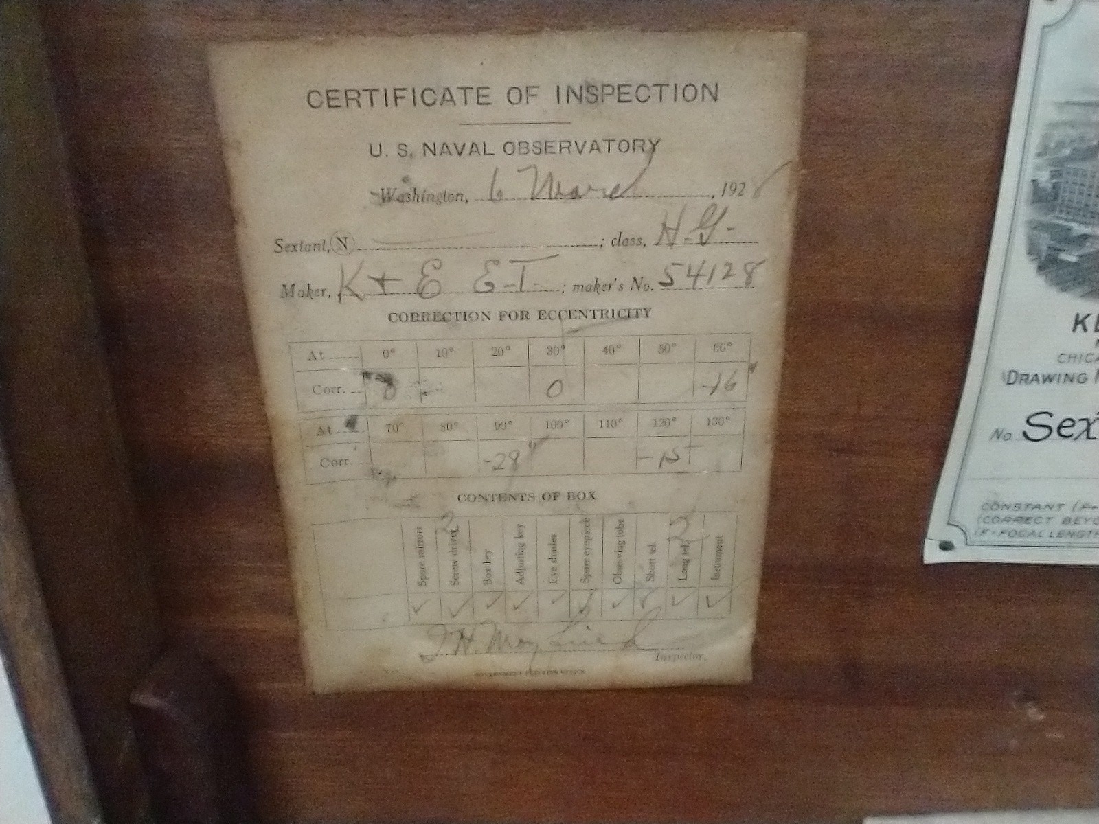 Keuffel & Esser CO. Sextant Nautical World War II Era piece U.S. Navy 1928