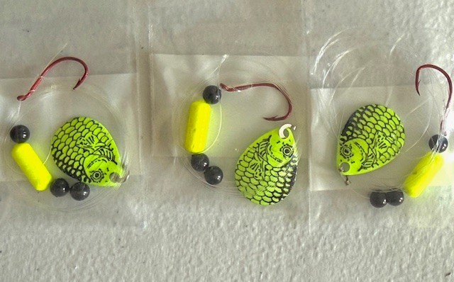 SUZIES SPINNERS-Walleye Crawler Harness 30 Pack 1 Hook Floater #3 Colorado Blade
