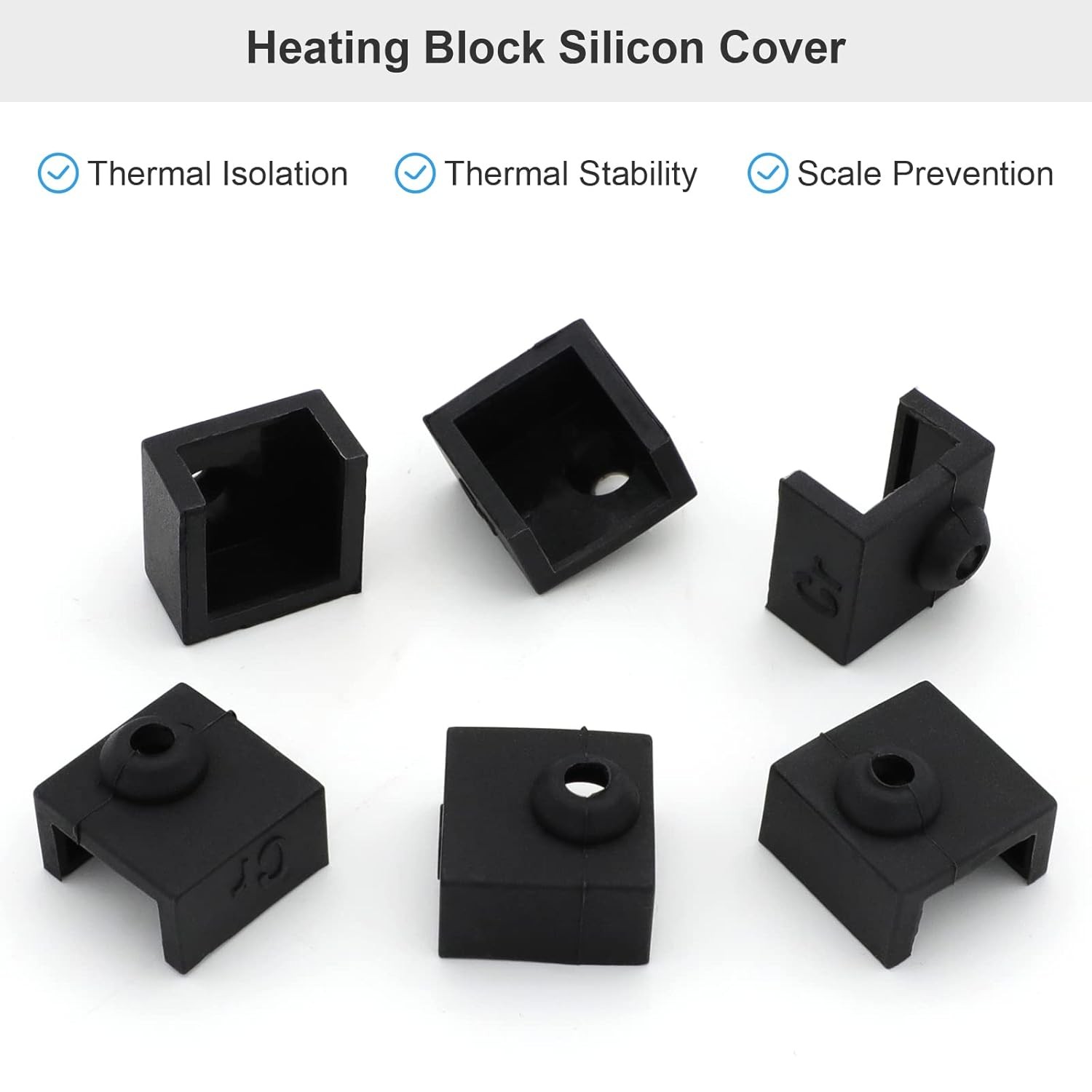 3D Printer Hotend Silicone Sock, 6 PCS Heater Block Cover for...