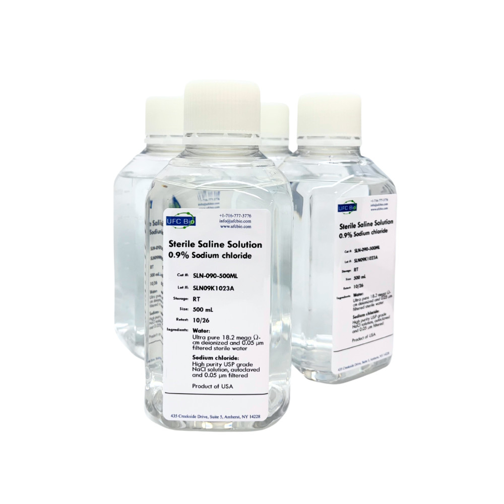 0.9% Normal Saline Solution - Sterile - Four Pack: 4x500mL (2000mL Total)