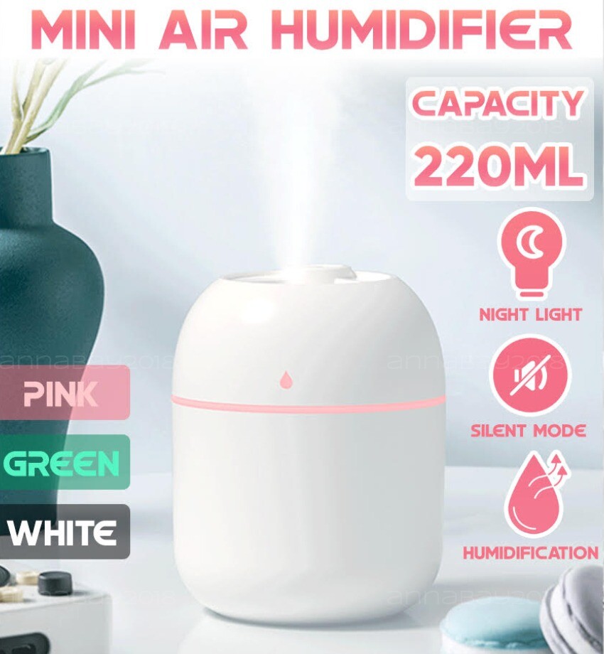 220ml Portable USB LED Mini Car Home Humidifier Aroma Oil Diffuser Mist Purifier