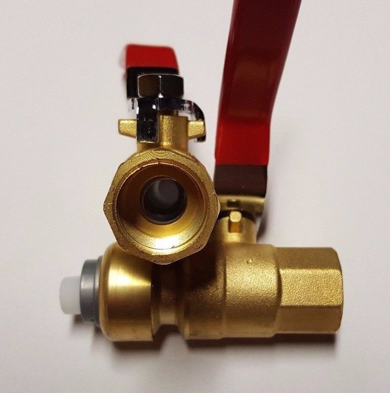 1 PIECE 1/2" PUSH FIT x 1/2" FNPT (FEMALE THREADED) BALL VALVE