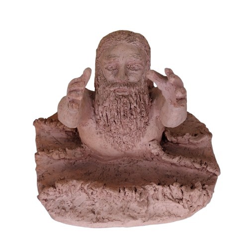 Clay Sculpture of St. Peter Walking on Water Reaching for Jesus Mathew 14 28-31