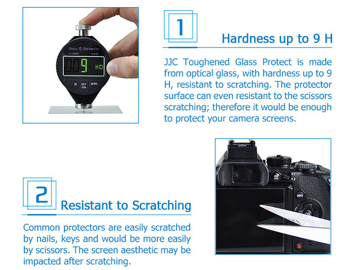 JJC 2.5D 9H Tempered Optical Glass LCD Protector for Ricoh GR3 GR III