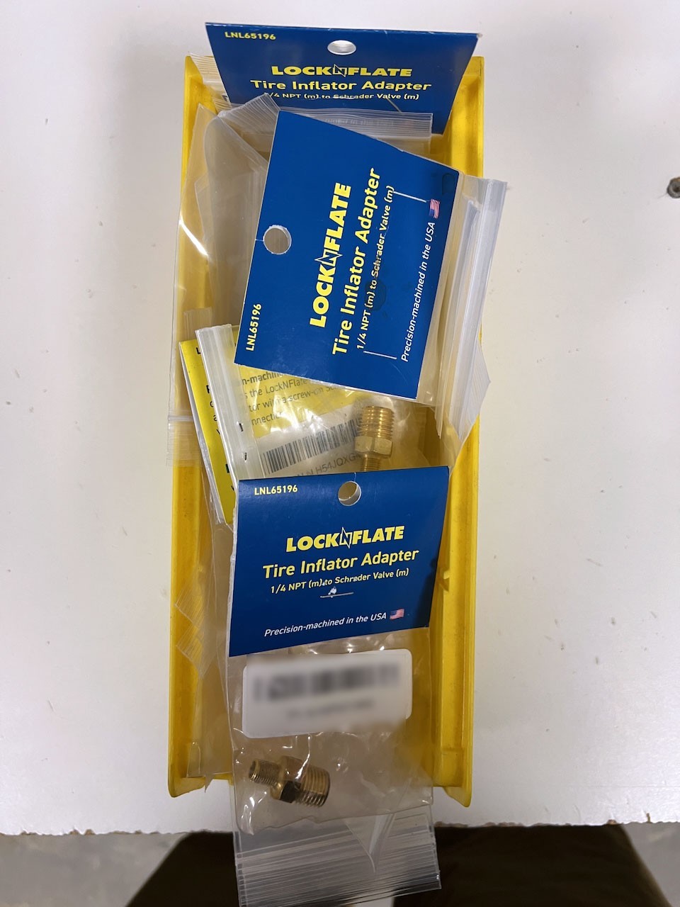 LockNFlate Tire Inflator Adapter 1/4 NPT (m) to Schrader Valve (m) - USED