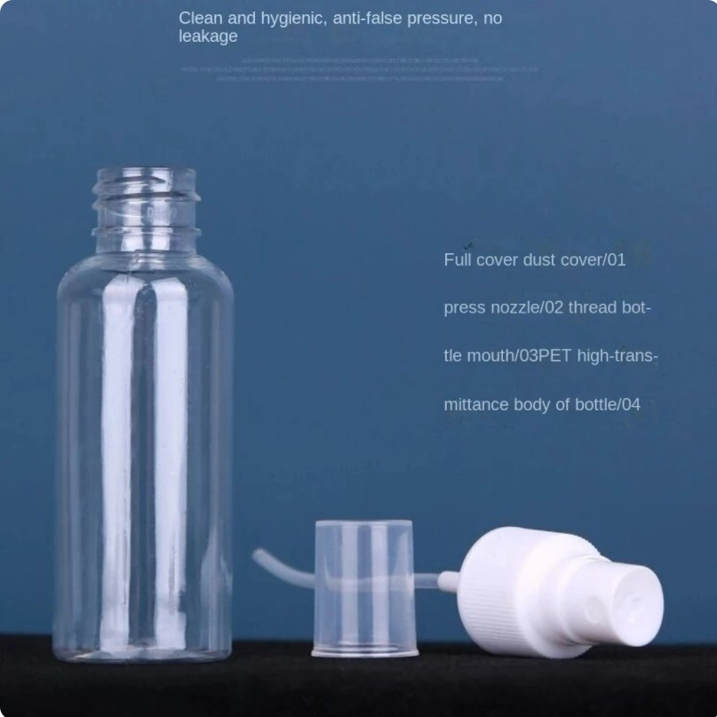 1-200PC 30ml/60ml Travel Spray Bottle Plastic Transparent Perfume Empty Atomizer