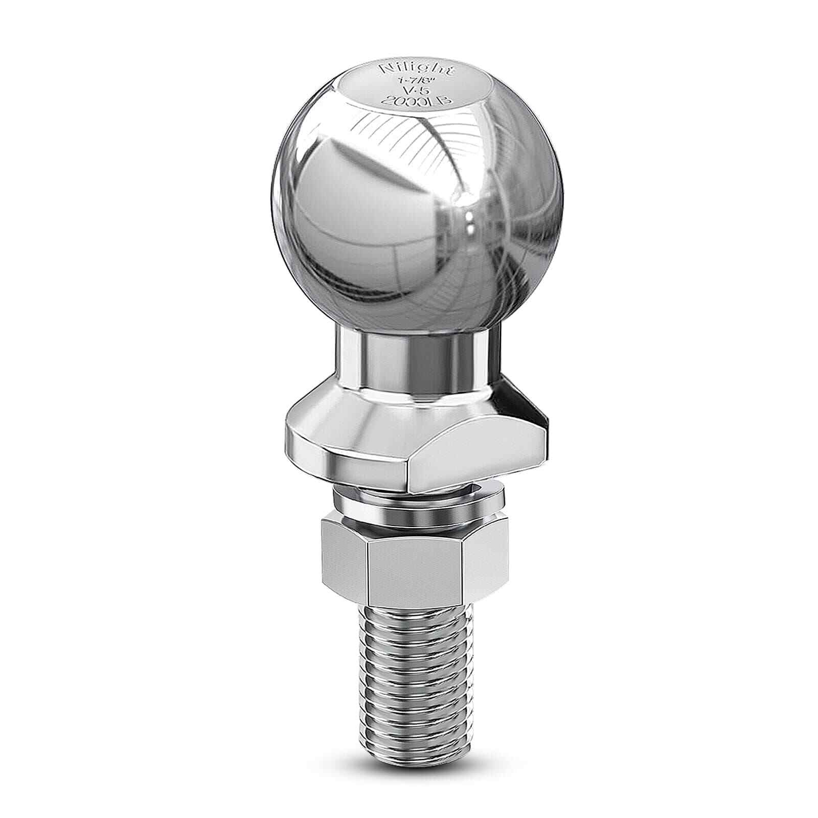 Nilight 1-7/8-Inch Diameter Chrome Trailer Hitch Ball 1 x 1-5/8-Inch
