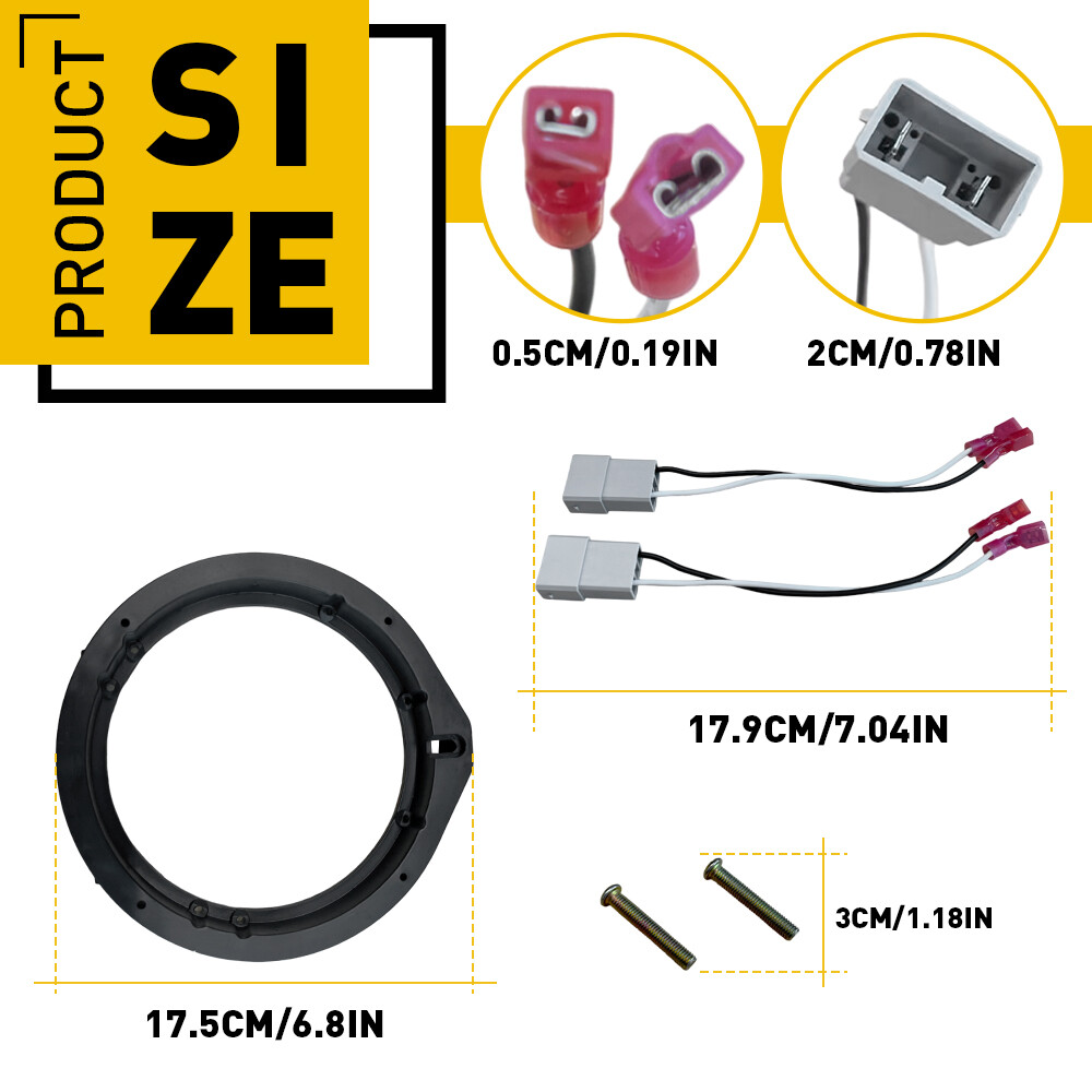 2pcs Fit HONDA CRZ (2011-2016) Door Speaker Upgrade 6.5" Spacer Harness Adapter