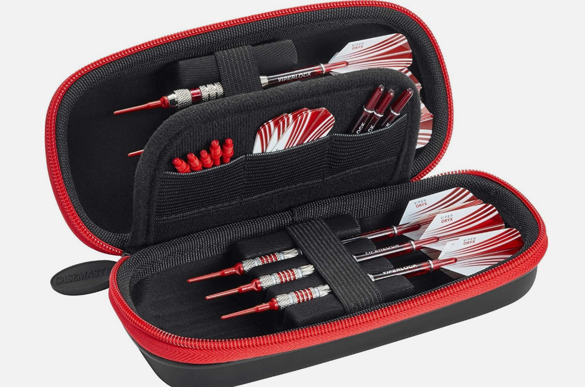 Casemaster NEW Sentry Red Darts & Accessory Case Slim EVA Shell Soft Steel Tips