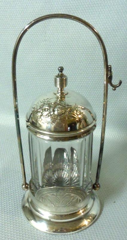 Victorian Era Meriden Silverplate Pickle Castor Jar