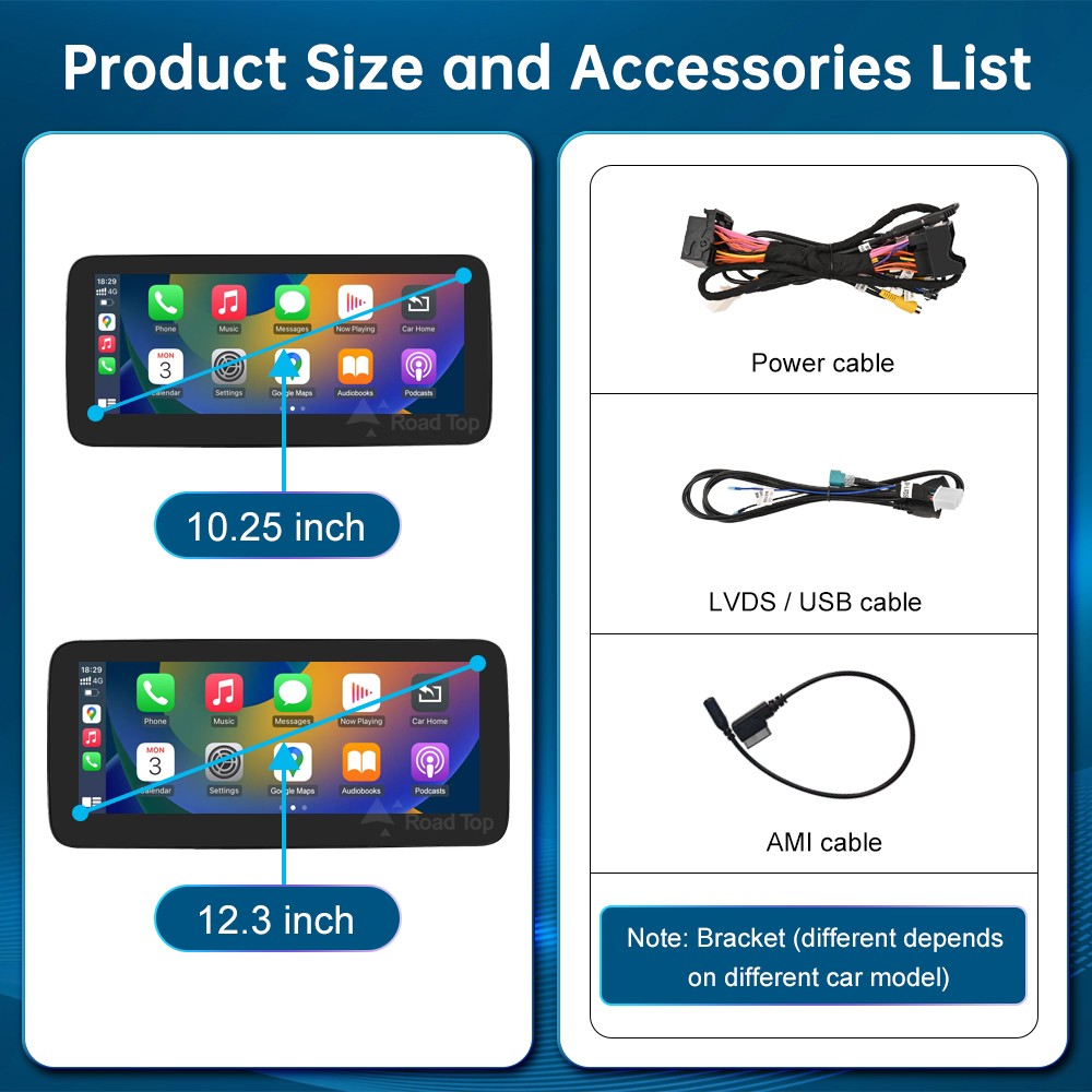 12.3" Wireless CarPlay Multimedia Touch Screen For Benz A B GLA CLA 2013-2019