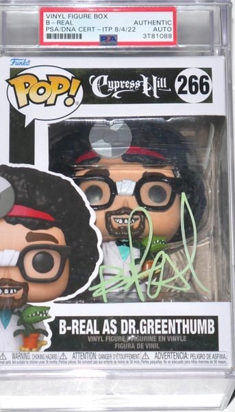 B-REAL SIGNED CYPRESS HILL DR GREENTHUMB PSA ENCAPSULATED FUNKO POP VINYL FIGURE